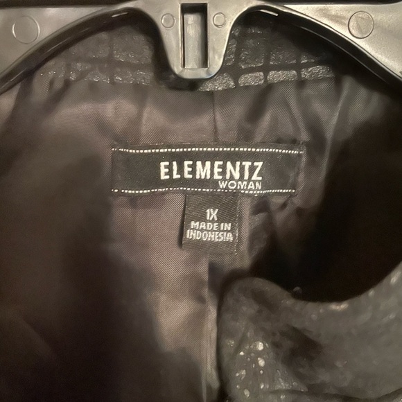 Elementz Faux Leather Jacket with Zip Front Pockets - Picture 2 of 2